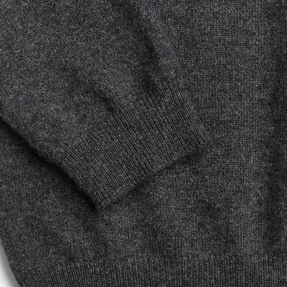 Women's Cashmere Fitted 90's V-Neck, Dark Grey