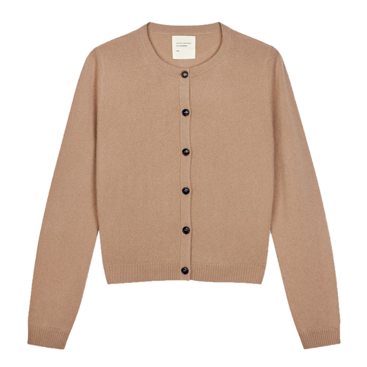 Women's Cashmere O-Cardigan, Taupe