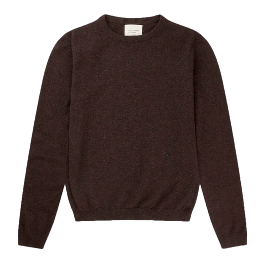 Women's Fitted Roundneck, Black Truffle