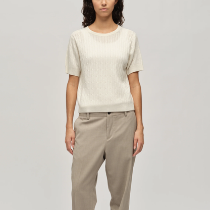 Women's Cableknit Blouse, Cloud