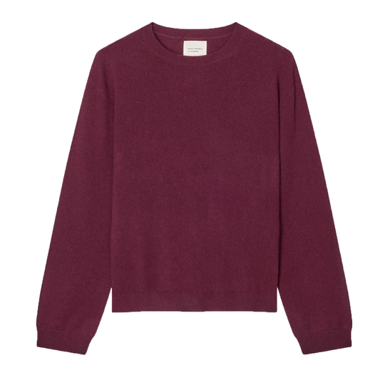 Women's Oversized Cashmere Roundneck, Bordeaux