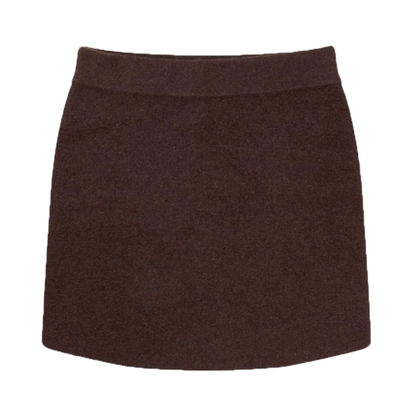 Womens Cashmere Mini Skirt, Black Truffle