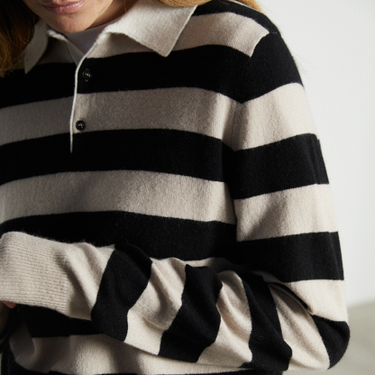Original Cashmere Polo, Thick Stripe