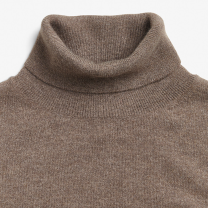Women's Turtleneck Cashmere Blouse, Truffle