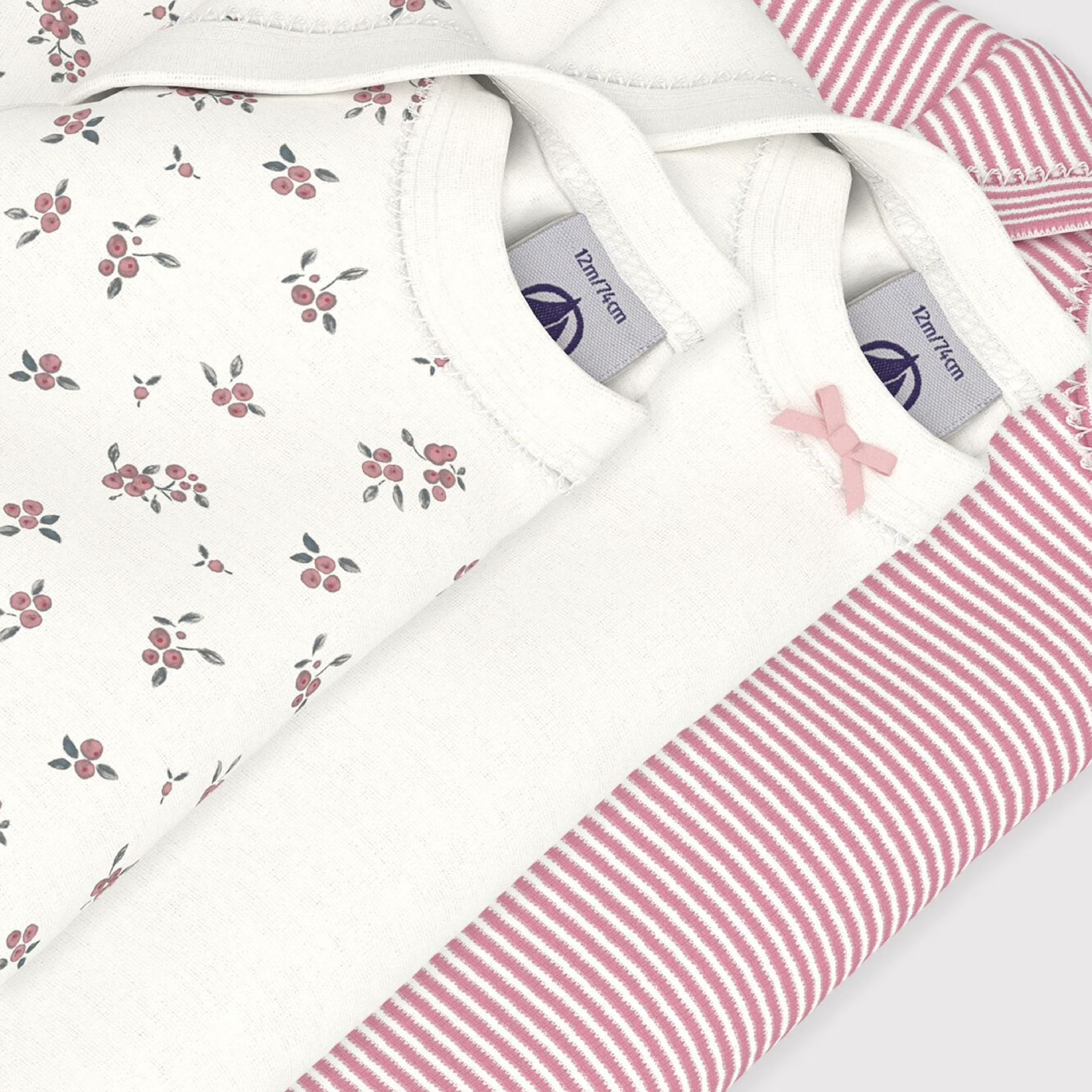 Body, Blomster/Striber (3-pak)