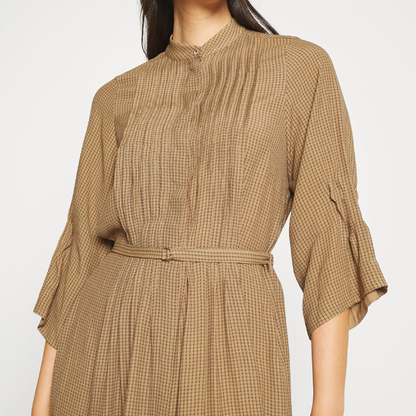 Minja Pepita Dress, Chipmunk
