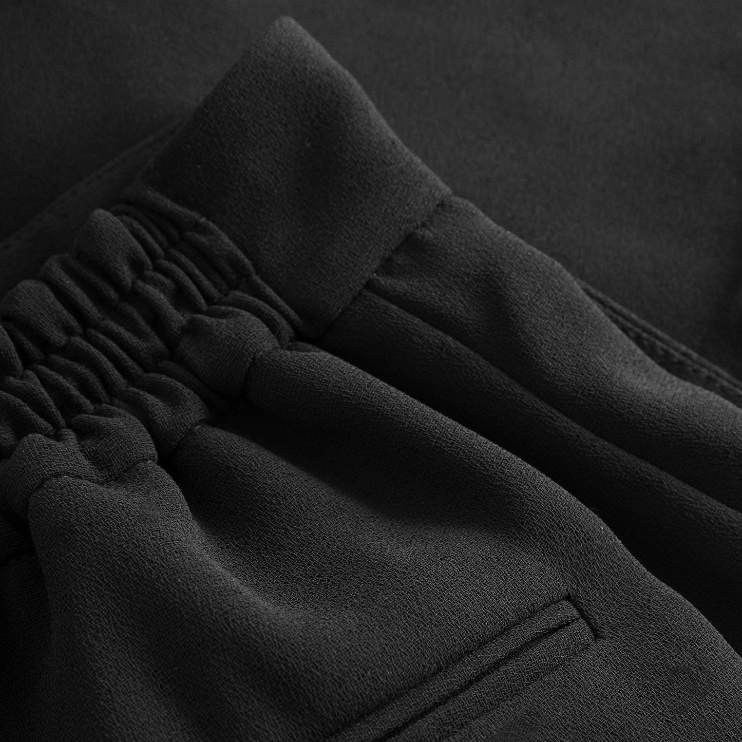 Phoebe Crepe Georgette Shorts, Black 