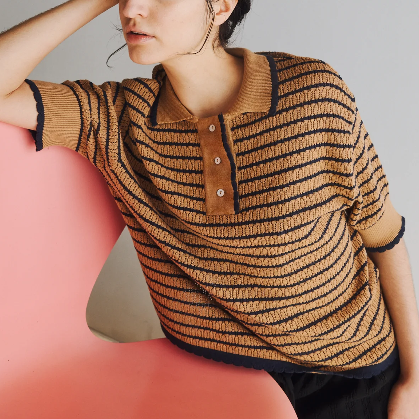 Lullu Knit Stripe Polo
