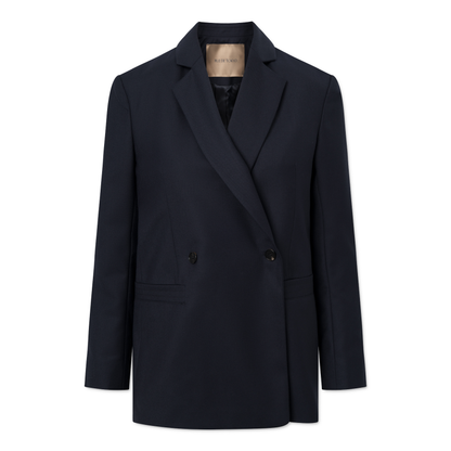 Caj Solid Wool Blazer, Navy