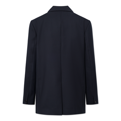 Caj Solid Wool Blazer, Navy