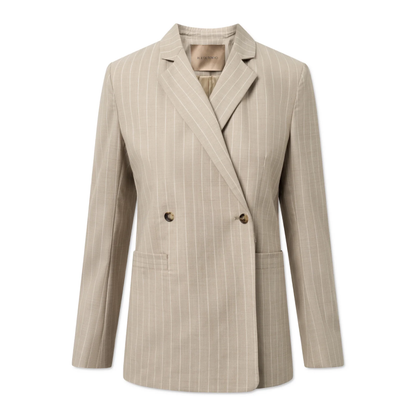 Caj Wool Linen Blazer, Striped Sand
