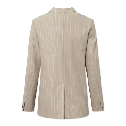 Caj Wool Linen Blazer, Striped Sand