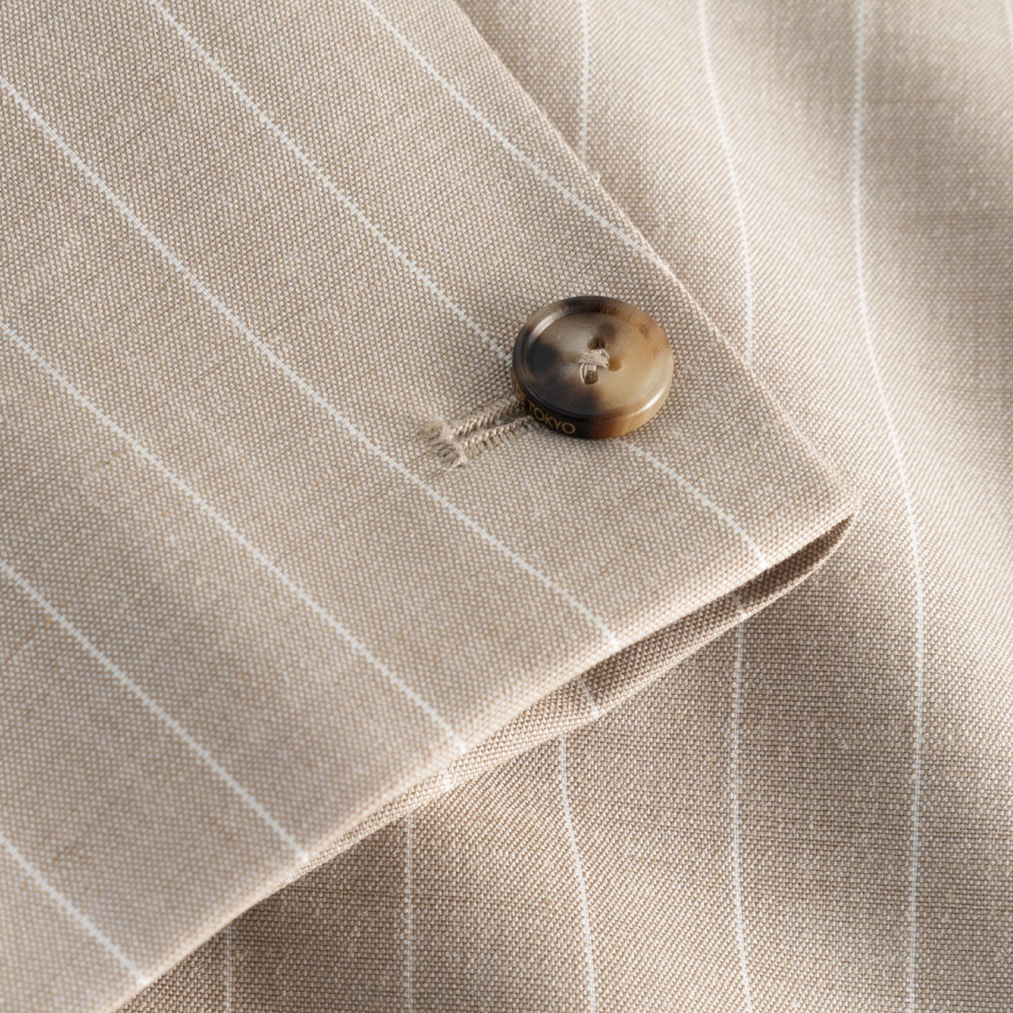 Caj Wool Linen Blazer, Striped Sand