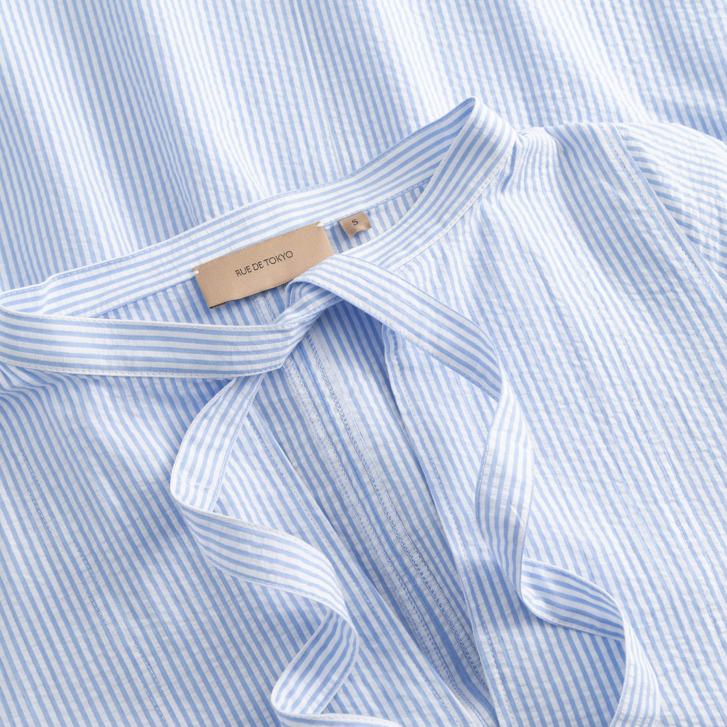 Darletta Soft Cotton Kjole, White & Light Blue Stripe