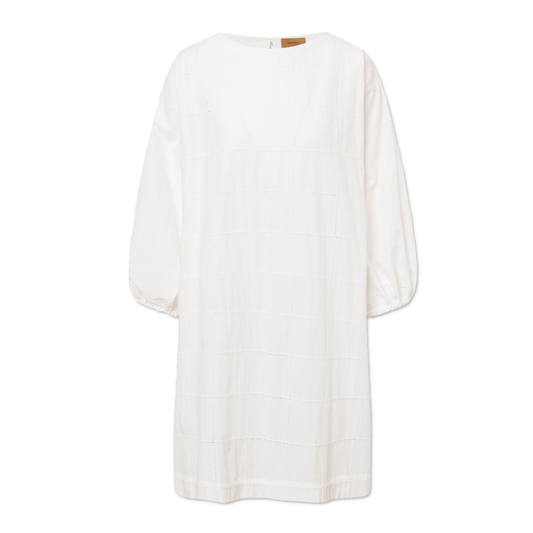 Decia Eyelet Poplin Kjole, Ivory