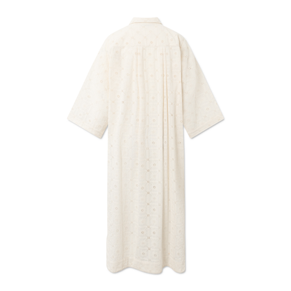 Dove Embroidered Kjole, Ivory