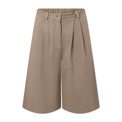 Prema Pre Dyed Twill Shorts, Light Brown