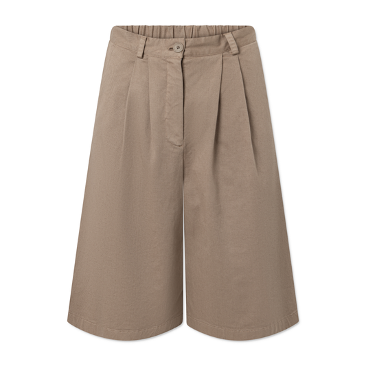 Prema Pre Dyed Twill Shorts, Light Brown