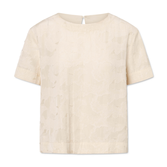 Selin Viscose Linen Top, Cream