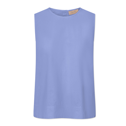Sharren Poplin Top, Blue Bonnet