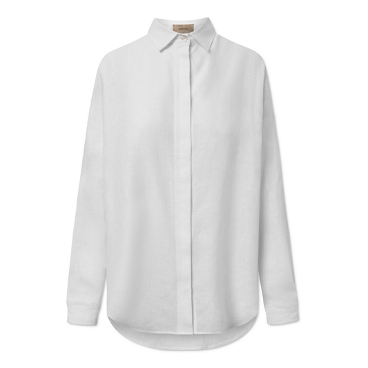 Shelby Shirt Washed Linen, White