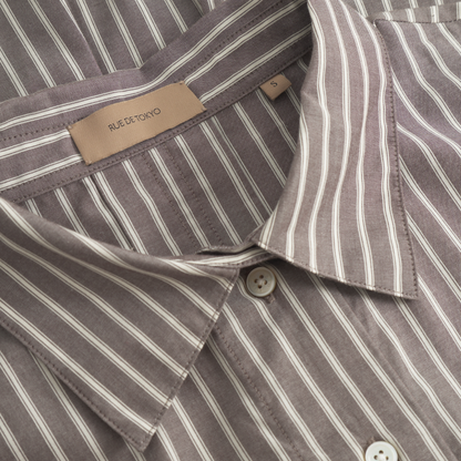 Shina Soft Poplin Stripe, Brown Stripe