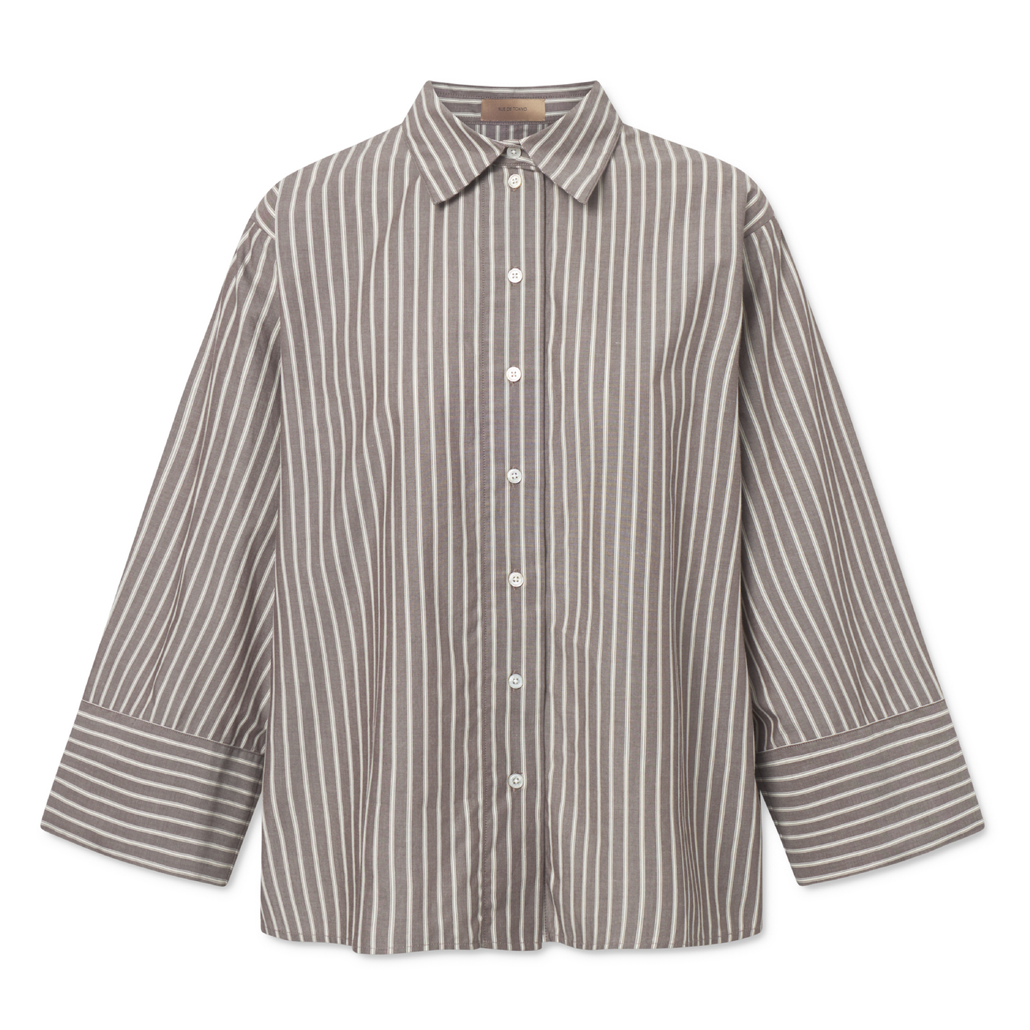 Shina Soft Poplin Stripe, Brown Stripe