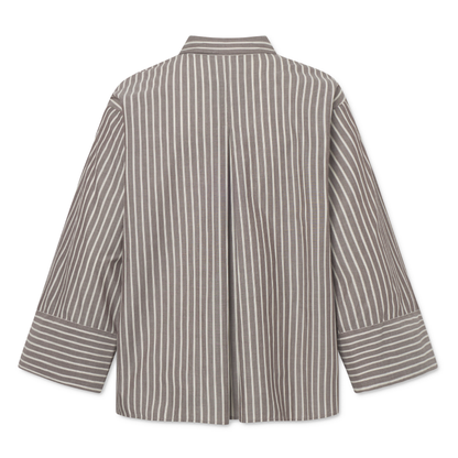 Shina Soft Poplin Stripe, Brown Stripe