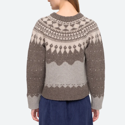 Anja Sheep Knit Raglan Sweater, Grey