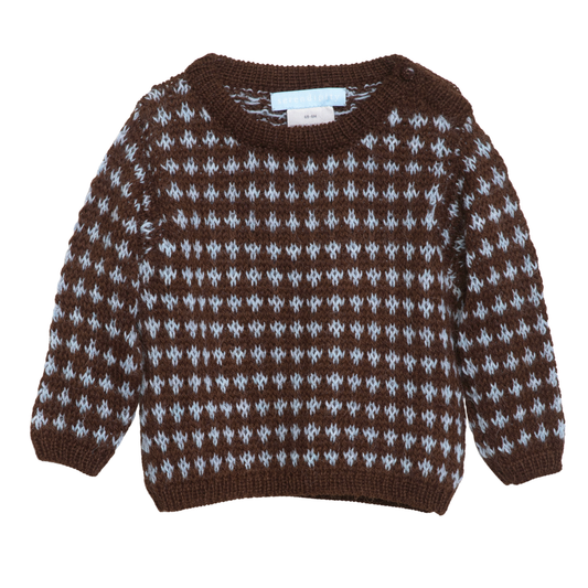 Baby Alpaca Pattern Sweater, Chocolate