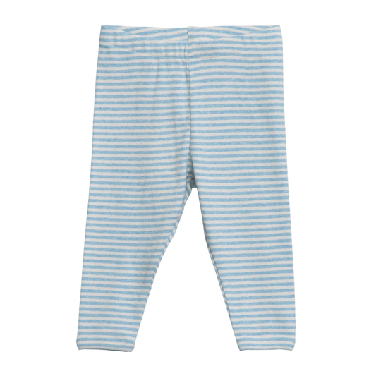 Baby Leggings Stripe, Aqua/Ecru