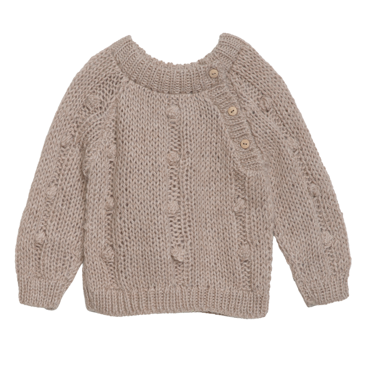 Baby Llama Bubble Sweater, Latte