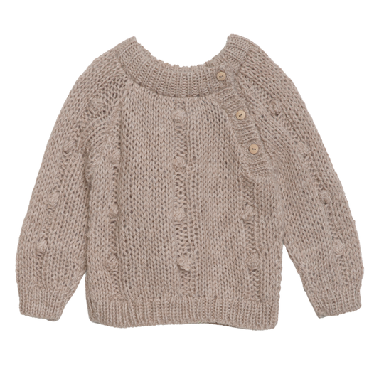 Baby Llama Bubble Sweater, Latte