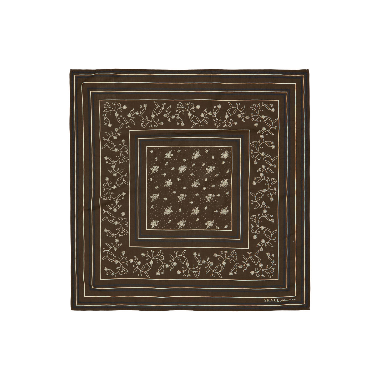 Skall Classic Scarf, Dark Brown (55x55 cm)