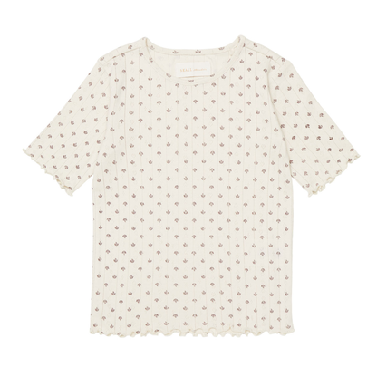Edie Musling Tee, Alistair Print Light Cream/Dark Burgundy