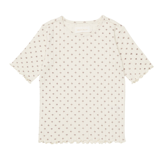 Edie Musling Tee, Alistair Print Light Cream/Dark Burgundy