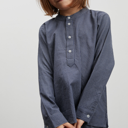 Lucca Skjorte, Blue/Grey Mini Check