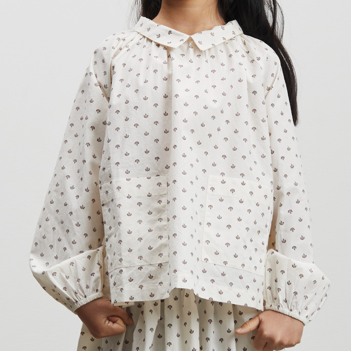Winnifred Skjorte, Alistair Print Light Cream/Dark Burgundy