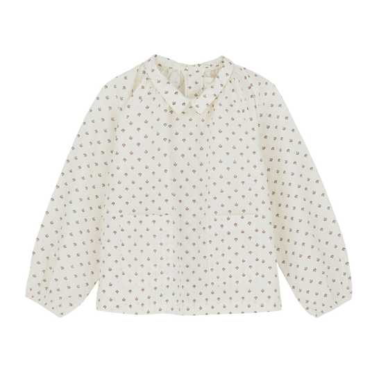 Winnifred Skjorte, Alistair Print Light Cream/Dark Burgundy