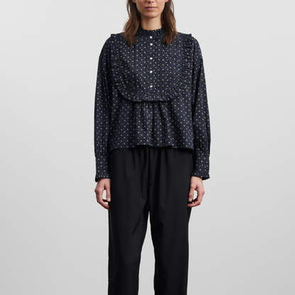Elsie Skjorte, Alistair Print/Midnight/Beige