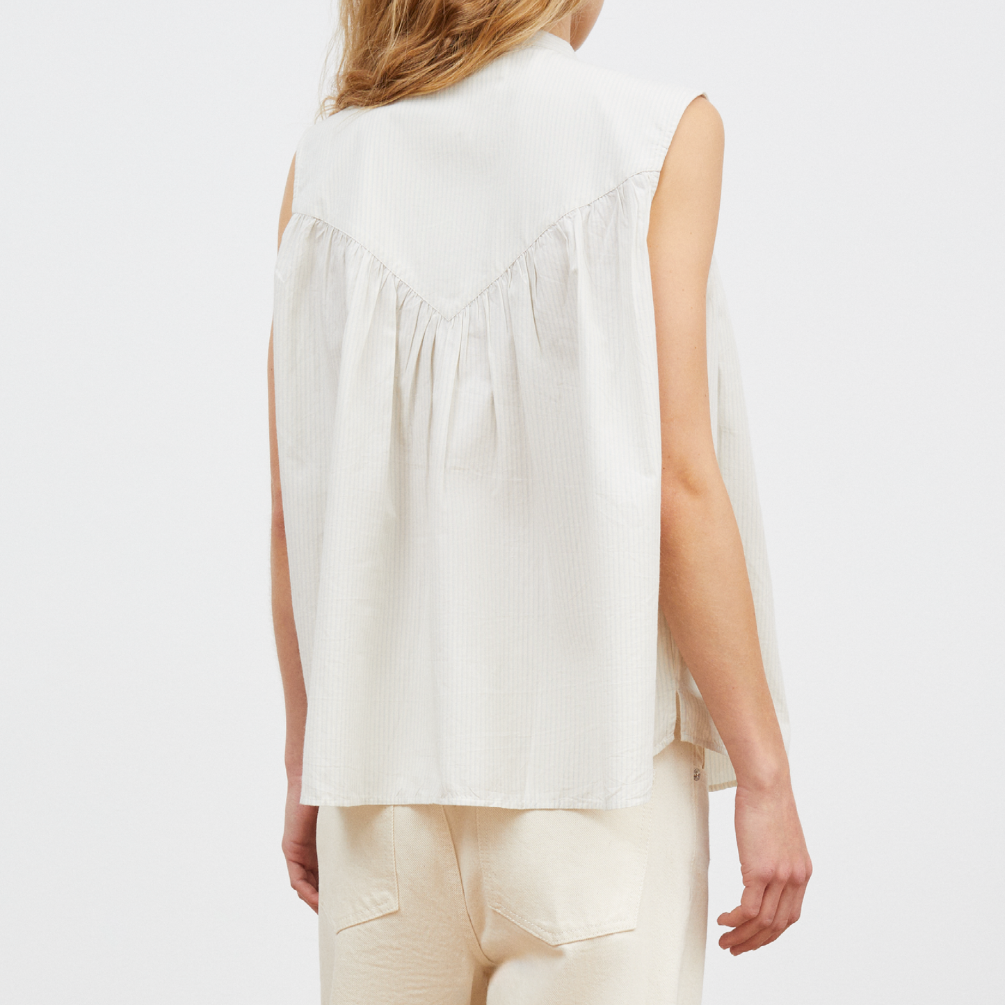 Louise Top, Light Blue/White Stripe