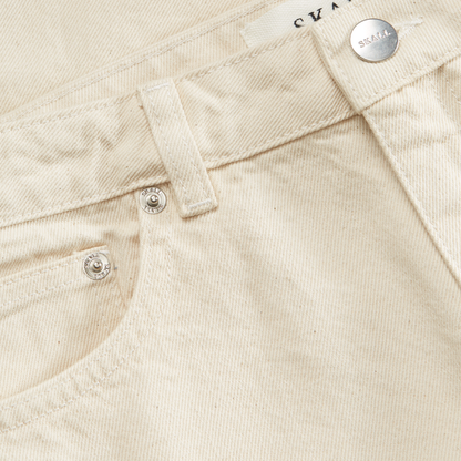 Allison Cropped Jeans, Ecru