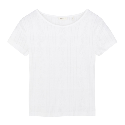 Anna Cap Sleeve Tee, Optic White
