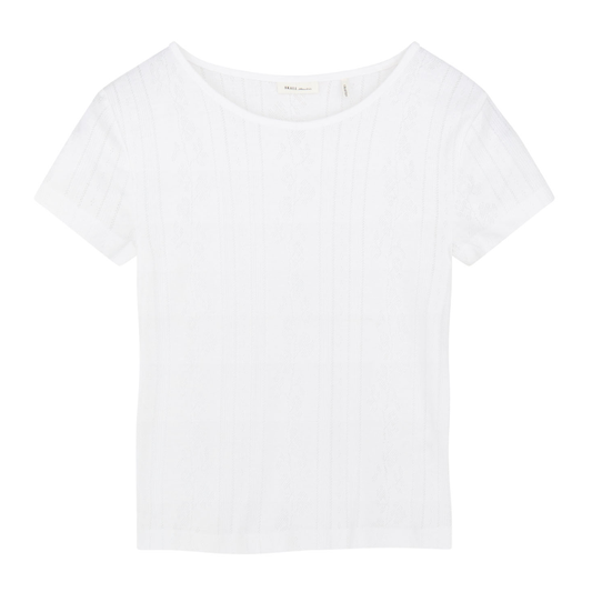 Anna Cap Sleeve Tee, Optic White