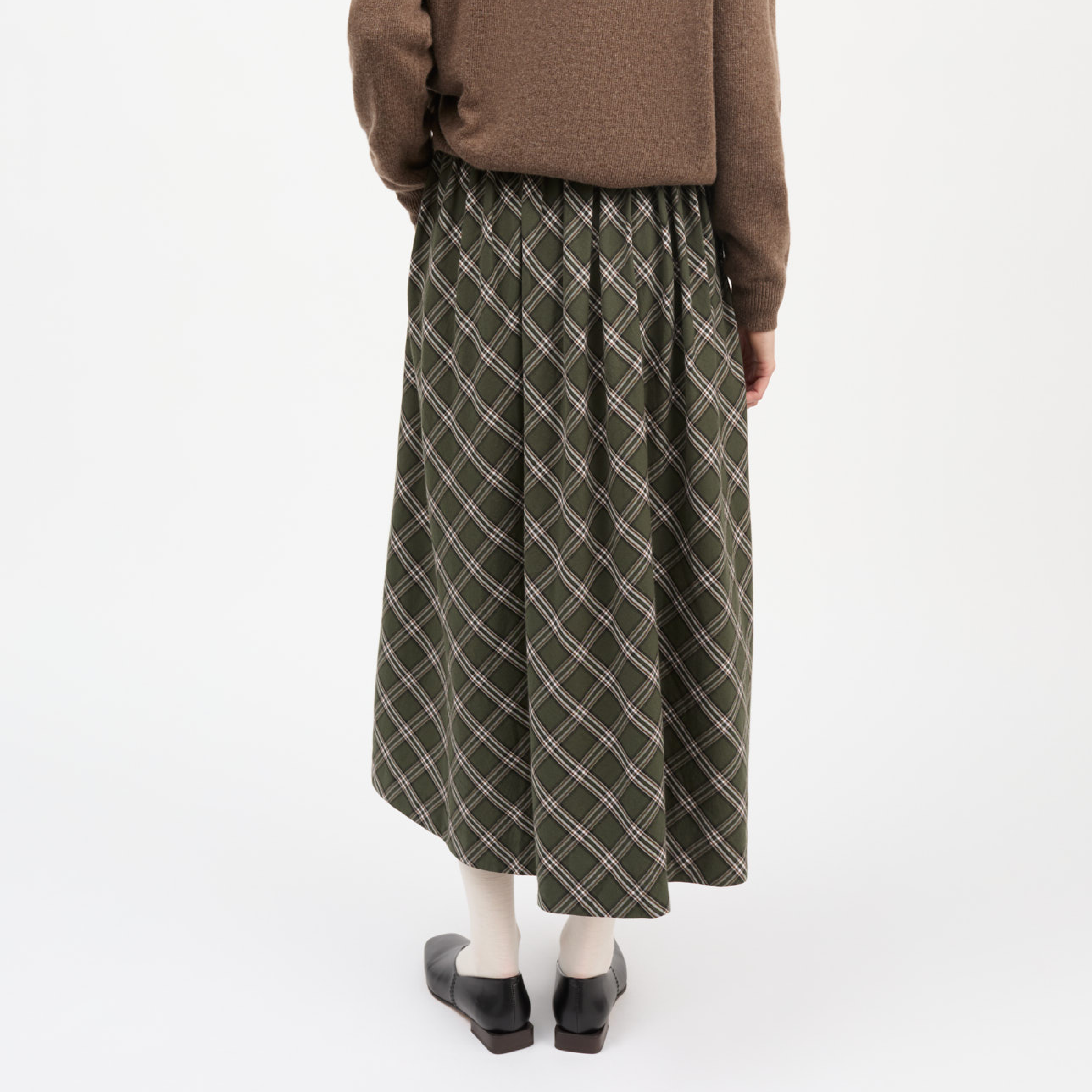 Dagny Skirt, Green/White Check