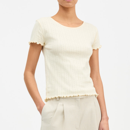 Edie Cap Sleeve Tee, Butter