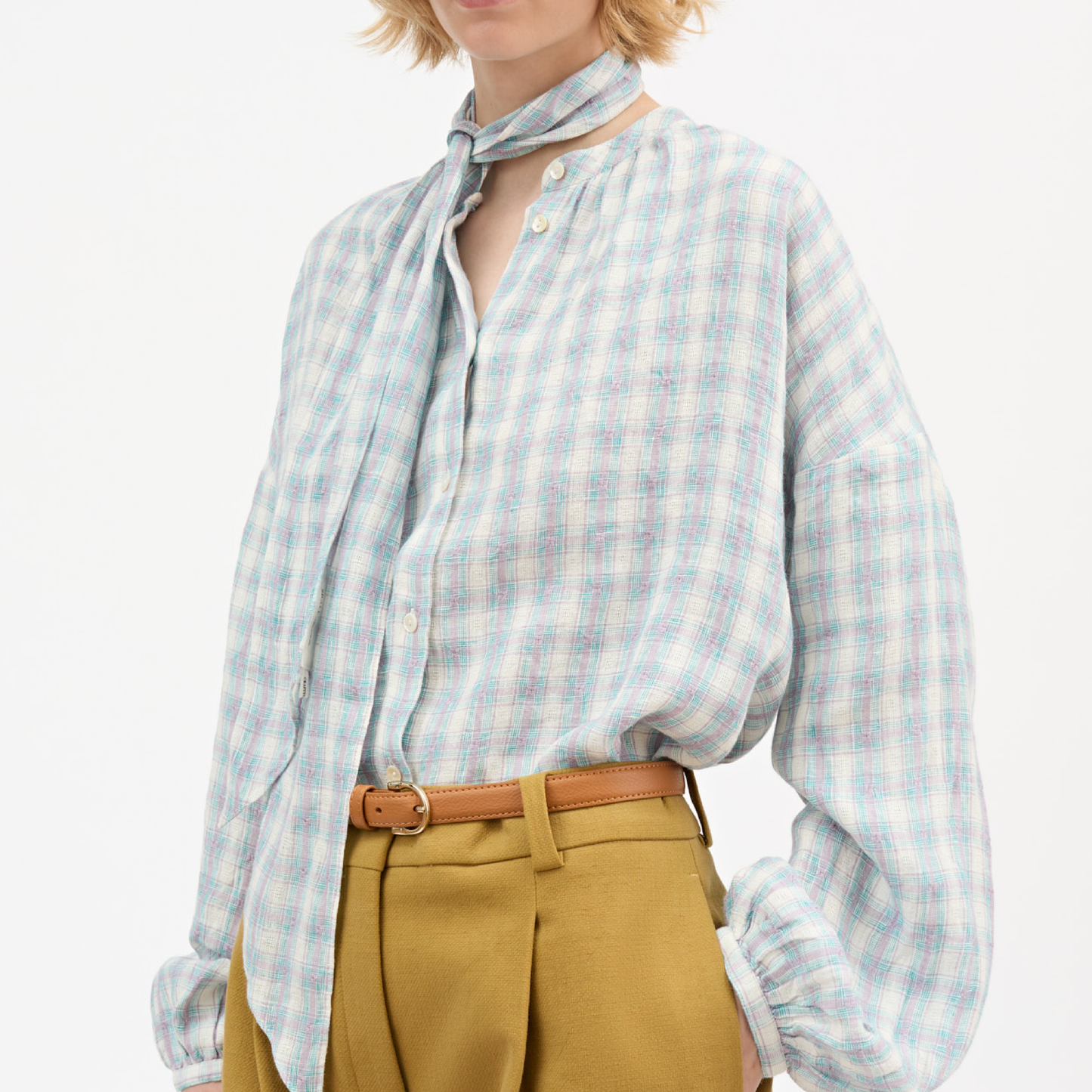 Elvira Scarf, Purple/Blue Check