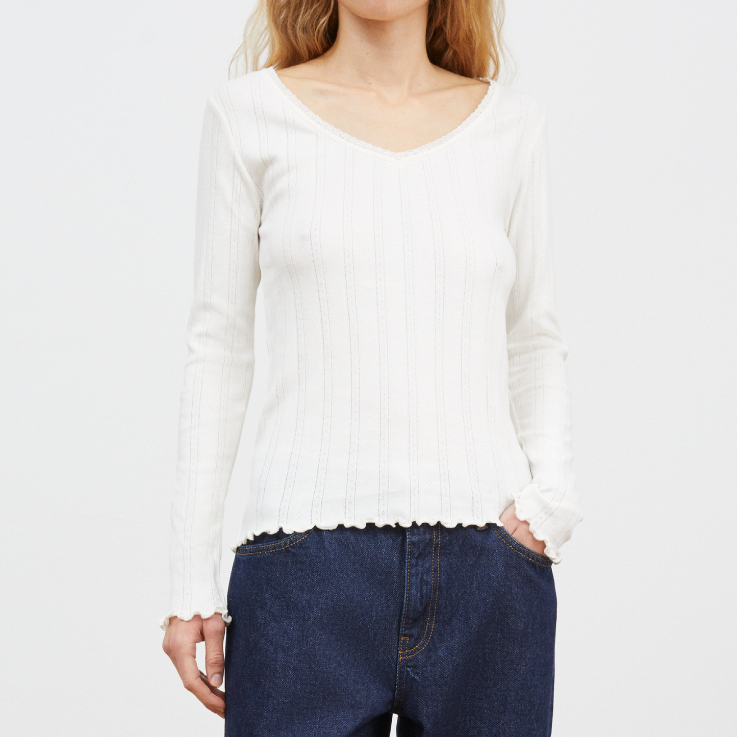 June V Blouse, Ecru