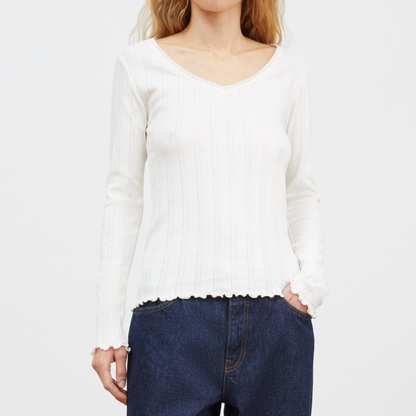 June V Blouse, Ecru