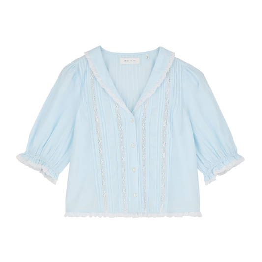 Magnolia Short Sleeve Blouse, Light Blue